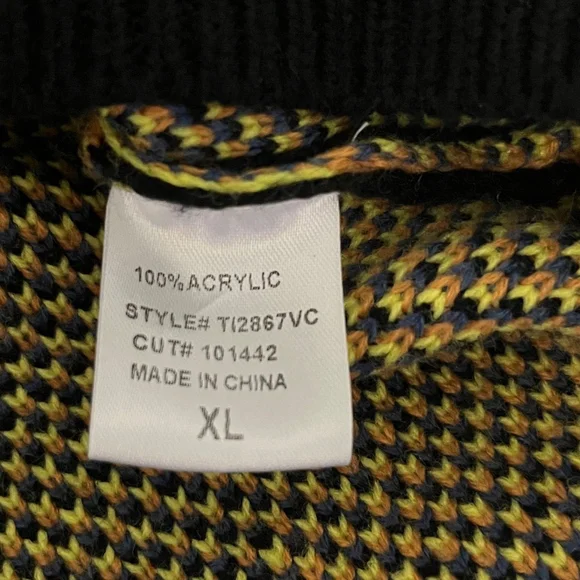 Fore Abstract Colorful Vneck Cardigan Sweater Size XL - Picture 8 of 8